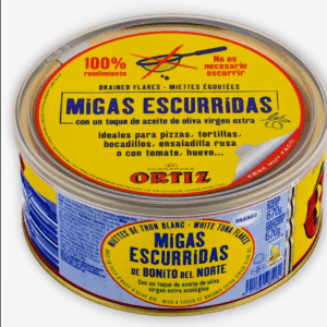 MIGAS DE BONITO ORTIZ  LATA 1,400 kg.  escurrido  14,00 €